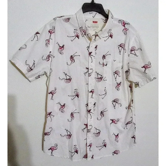 Levi's Other - Levis Shirt Flamingos Novelty Print Button Up Men's Size Large